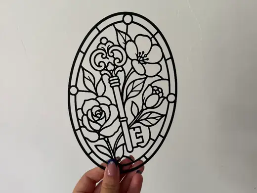 Décoration murale effet Vitrail - Clé du bonheur
