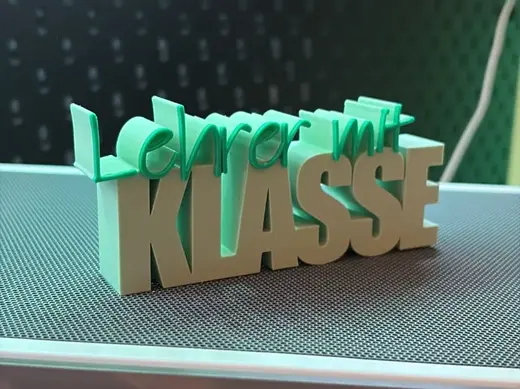 Schriftzug Lehrer mit Klasse