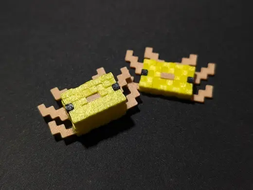 Minecraft Axolotl Keychain and Magnet