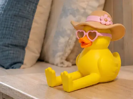 Cute Beach Duck Phone Holder Sunglasses Hatt!