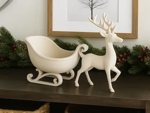 Reindeer & Sleigh Christmas Catchall Bowl