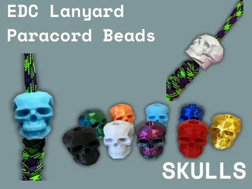 Skull EDC Paracord Lanyard Bead