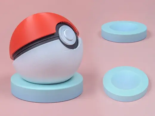 Pokeball Stand - Flat with Rounded Edges
