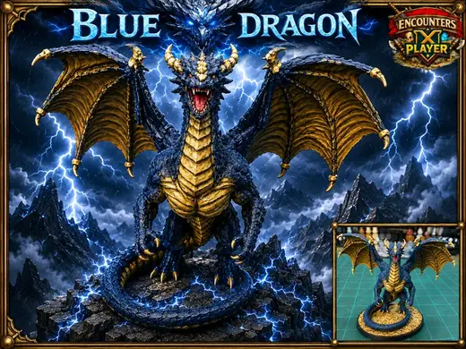 Young Blue Dragon: DnD D&D Pathfinder Mini