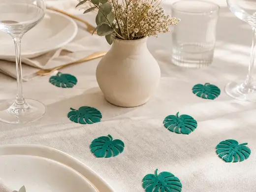Scatter decoration monstera leaves