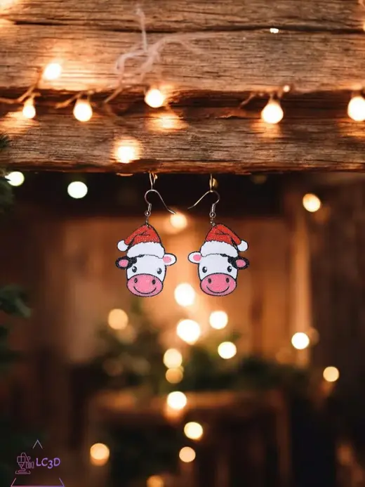 Christmas sweet cow earrings