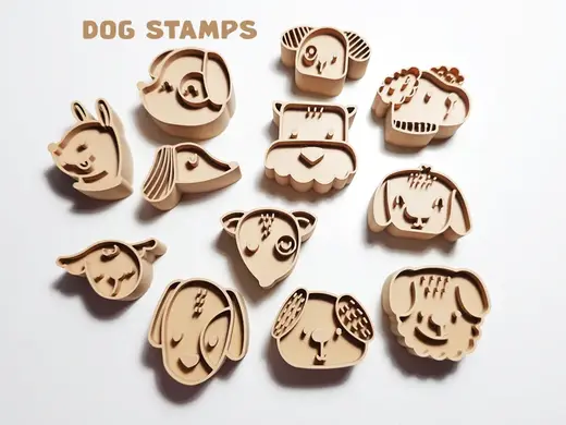 Dog Stamp Set for Pottery or Playdough
