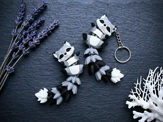 Cute Flexi Raccoon - Articulated Toy / Keychain