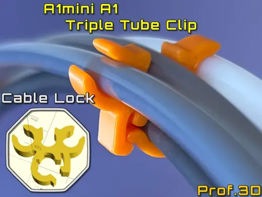 A1 Toolhead Triple PTFE Tube Clip ⧸ Cable Lock