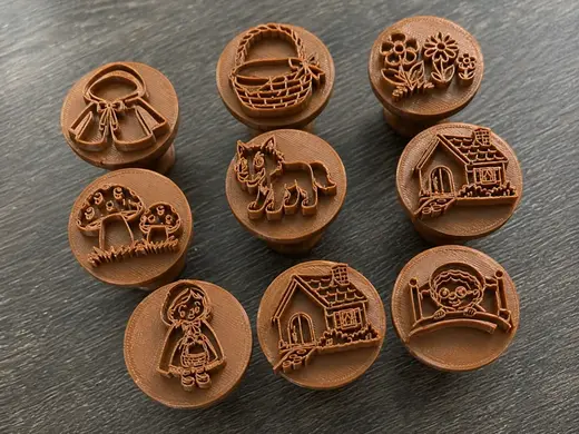 Carimbo brigadeiro argila chapeuzinho