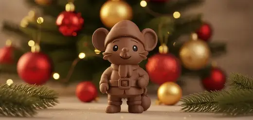 Mouse in Winter Outfit Holiday Figurine
