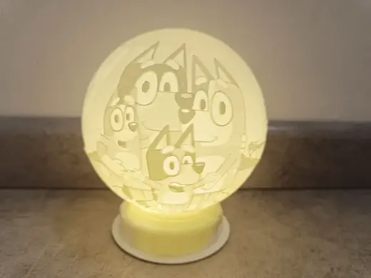 BLUEY Lithophane lamp