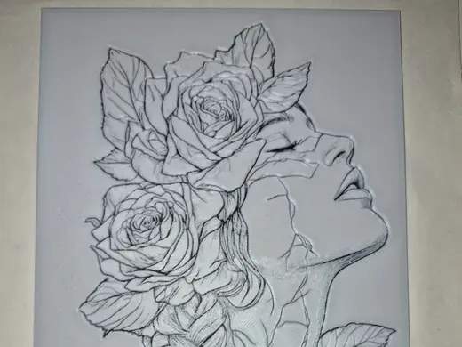 Fragile Bloom - Floral Portrait Relief