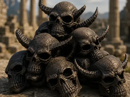 Horned Skull Pile – Dark Fantasy Terrain