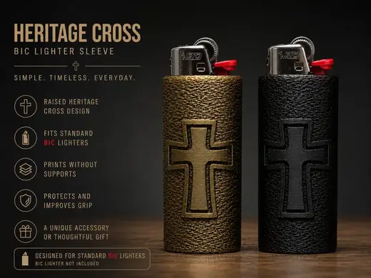 BIC Lighter Sleeve | Historic Cross Design