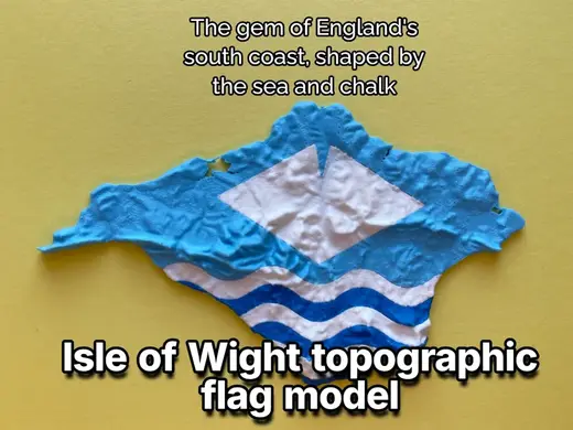Isle of Wight topography flag model