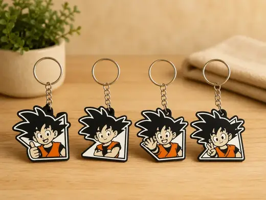 Goku Fan Art Keychain Pack – 4 Poses