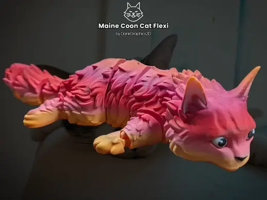 Articulated & Detailed Maine Coon Cat Flexi