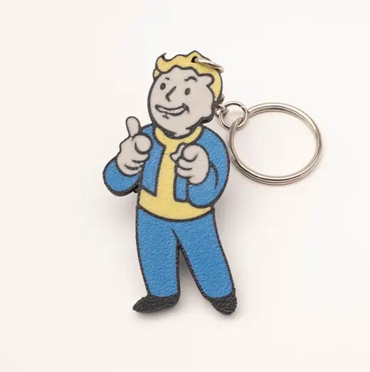 Fallout Vault Boy Charisma Skill Keychain