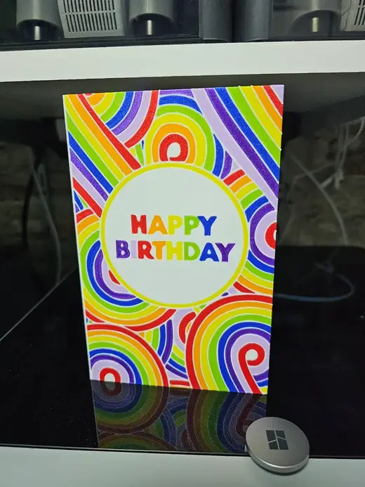 Happy Birthday card rainbow pallette
