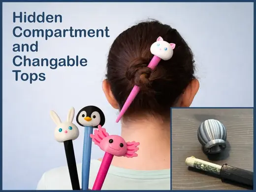 Hidden-Compartment Hair Stick/Pin