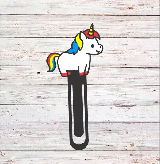 BookMark Unicorn Cute Kawaii and Black and White