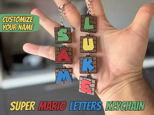 Super Mario Letters Keychain