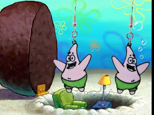 Patrick Star Earrings - SpongeBob Jewelry