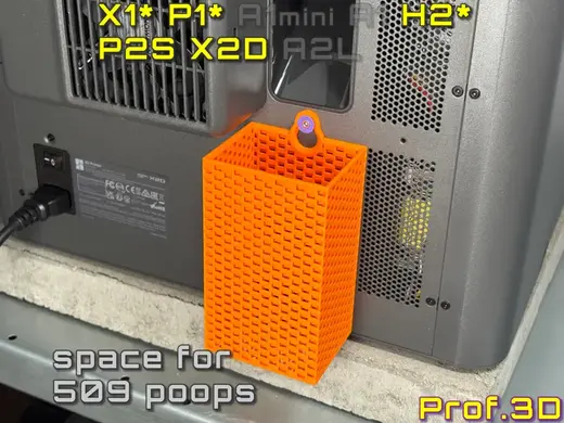 Small Hang On Purge Bin ⧸ X2D and P2S Compatible