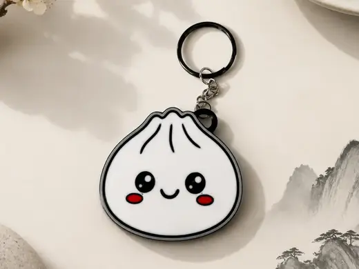 adorable dumpling-inspired keychain