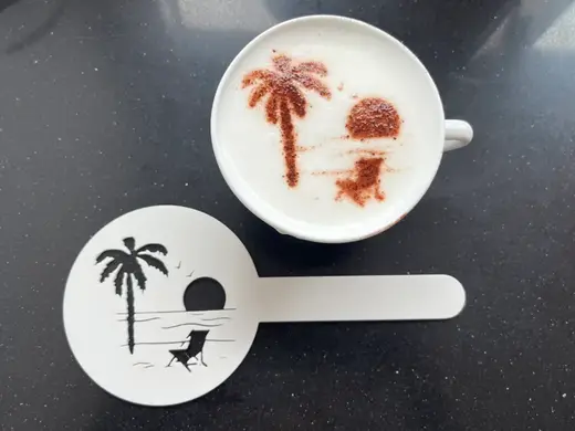Cappuccino Latte Art Beach