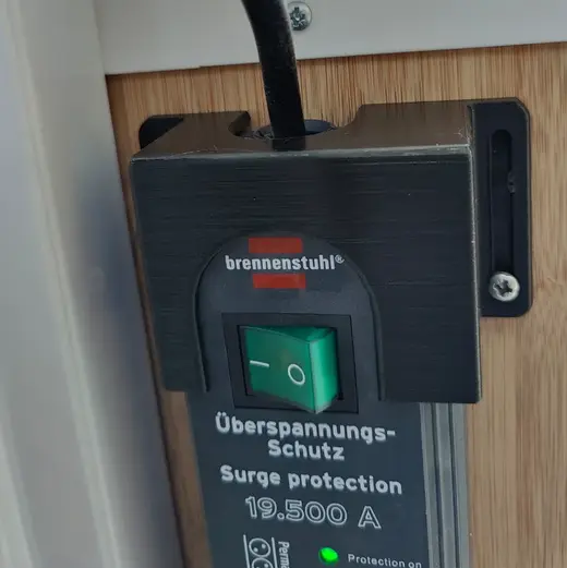 Brennenstuhl Secure-Tec powerstrip underdesk mount