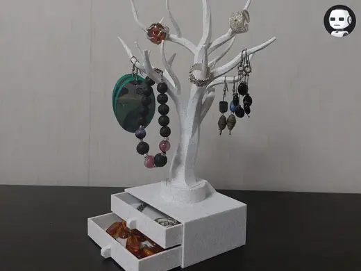 Jewelry Tree Stand - Elegant Organizer with Drawer