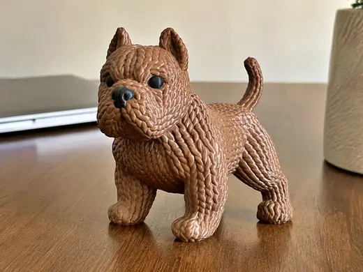 Knitted Pitbull Puppy STL | Cute Desk Decor