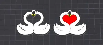 2 swan heart keychain / neck charm free commercial