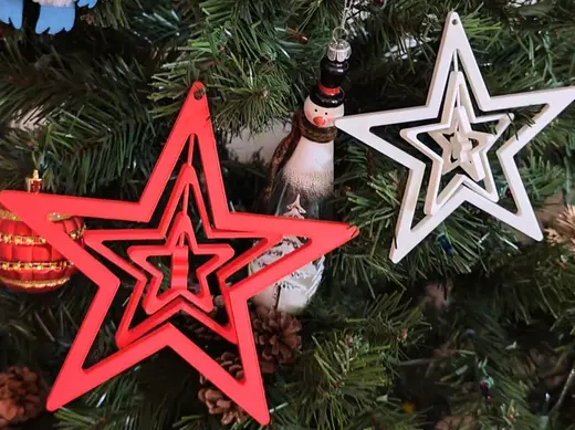 Articulated Christmas tree star ornament