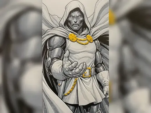 Doctor Doom Gold Accent HueForge Print