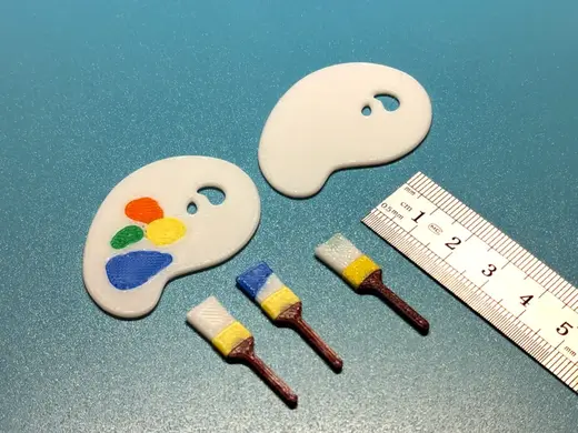Tiny Paint Palette and Brushes