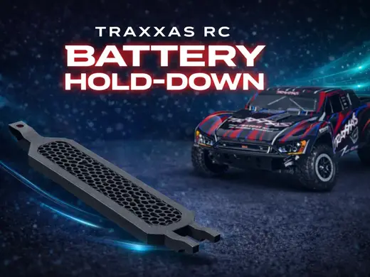 Traxxes RC car battery hold down