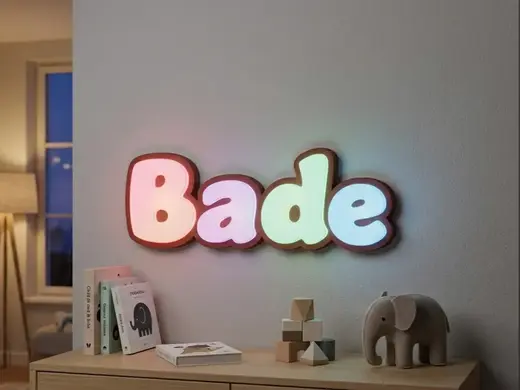 Namenlampe Bade | LED Lampe fürs Kinderzimmer