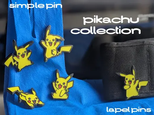 Pikachu Pin Set - Simple Lapel Pin / Keychain