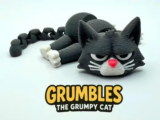 Grumbles the Grumpy Cat - Flexi Animal Toy
