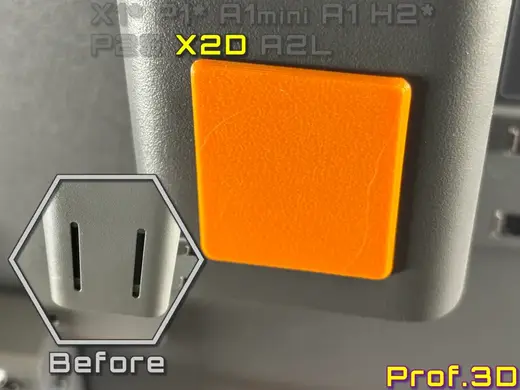 X2D External Extruder Dust Cover ⧸ Simple Clip On