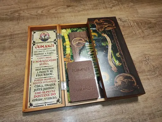 Jumanji board game box for cards and accessories