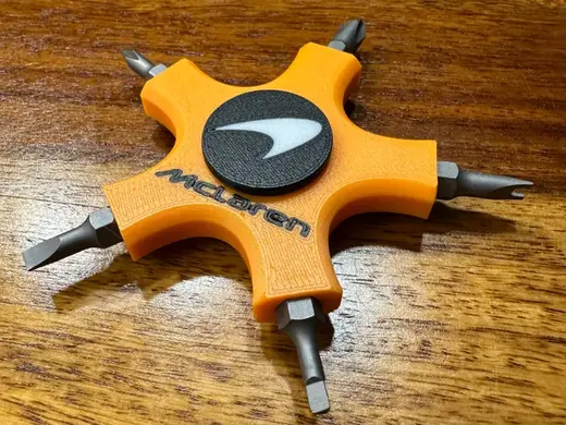 Fidget spinner bit holder McLaren style