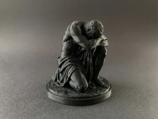 Despairing Atlas Sculpture (Kneeling Pose)