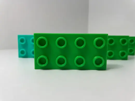 Duplo brick 2x4 low height, no support