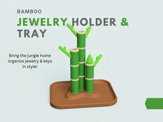 Bamboo Jewelry Holder & Entryway Tray Catchall