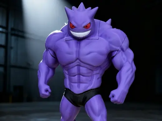 Bodybuilder Gengar Fan Art