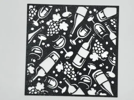 Wine Bottles And Grapes Vineyard Pattern Stencil